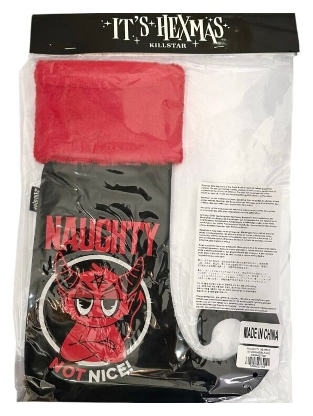 Killstar Hexmas Christmas Stocking 14.7” “Naughty Not Nice” NEW In Bag